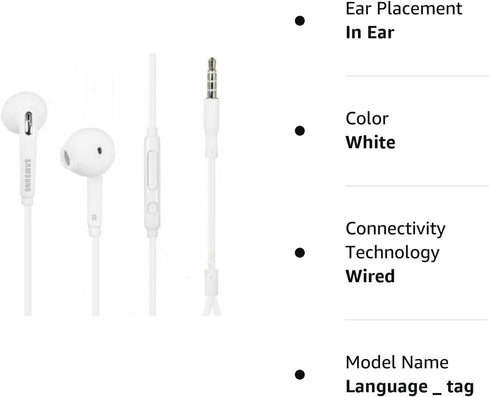 Samsung Wired Headset Earphone for 3.5mm Jack - White...
