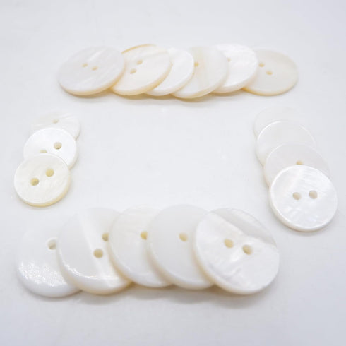 60PCS White Genuine Mother of Pearl Buttons Set, Natural Shell Buttons for DIY Sewing Crafts, Clothes, Blazer, Shirts, Suits (12.5mm/15mm/18mm/20m...