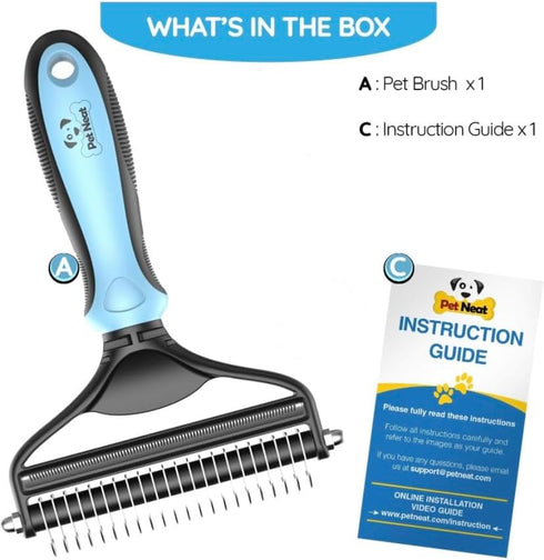 Dog Brush and Cat Brush – 2 Sided Pet Grooming Tool for Deshedding, Mats & Tangles Removing – No More Nasty Shedding and Flying Hair...