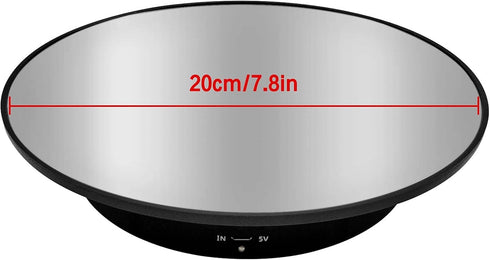 Motorized Rotating Display Stand, 7.87inch /17.6LB Load?Mirror Covered 360 Degree Turntable Display Stand for Photography Products and Shows, Max ...
