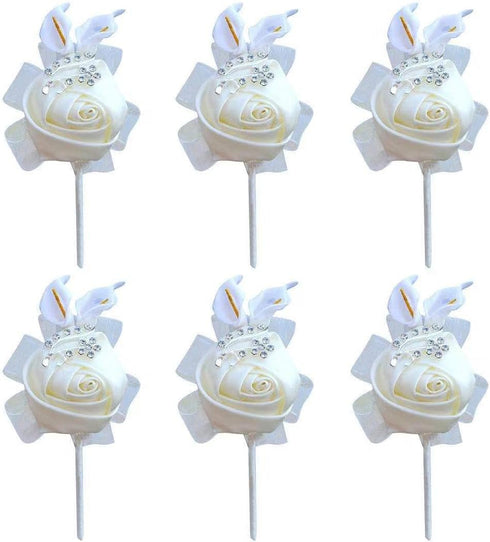 Lapel Flower Pin for Wedding Boutonniere Stick Men Corsage for Groom Wedding Party Suits(pack of 6)...