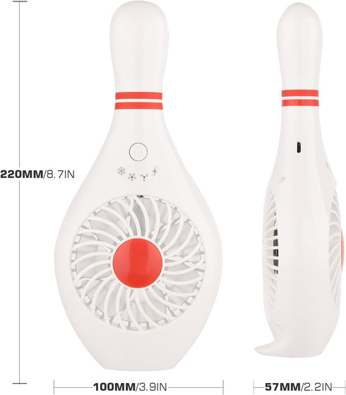 Handheld Portable Fan Bowling Pin Fan Mini Small Personal USB Fan for Home Office Sports Travel Bodybuilding and face fan for makeup Festival Holi...