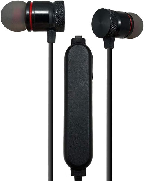 Wireless Magnetic Rechargeable Ear Buds, in line mic, Volume, Play/Pause Controls (Black)...