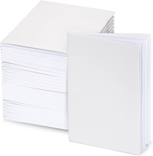Paper Junkie 24 Pack Unlined Journals Notebooks, Blank Books for Kids To Write Stories for Students, Teachers (White, 4.3x5.5 In)...