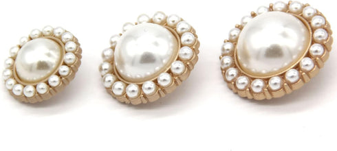 25mm Retro Women Coat Gold Metal Pearl Buttons, for Clothes, Sweaters, Blazer, Suit, Wedding Dress, Handmade DIY Crafts, Sewing Accessories(10pcs ...