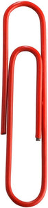JAM PAPER Colorful Jumbo Paper Clips - Large 2 Inch - Red Paperclips - 75/Pack...