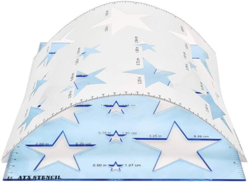 Star Stencil Template Combo Pack. includes hard plastic stencil + thin flexible stencil. Great for Flags and Various Craft Projects....