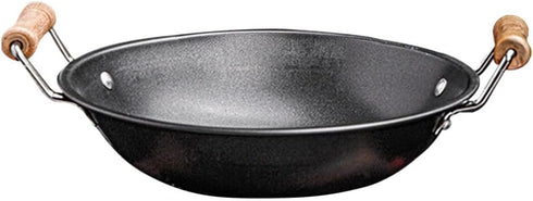 Small Iron Pot Camping Cooking Pot Stainless Steel Wok Kitchen Metal Pot Stainless Steel Pot Dry Pot Cooking Tool Wok for Stove Dual Handle Wok St...