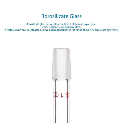 stonylab Glass 14/20 Straight Laboratory Adapter, Borosilicate Glass 30 mm Between Two 14/20 Ground Inner Standard Taper Joints for Laboratory Lab...