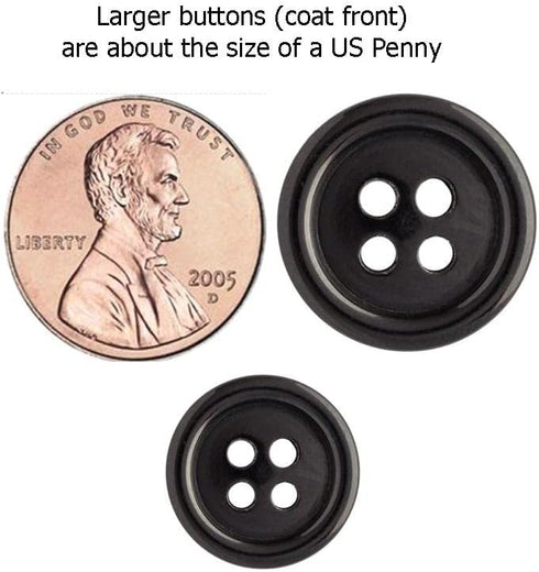 MisterShop® Brand, Black Suit Buttons Set- 11 Pieces- U.S. Made...