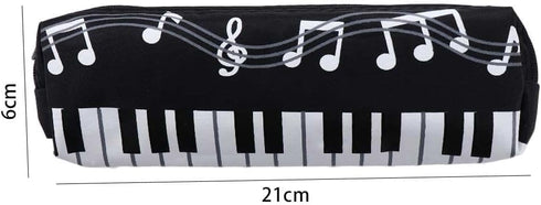 Black violin Oxford Cloth Pencil Case,Square Single Layer Music Notes Piano Keyboard Pencil Case Large Capacity Pen Bags Stationery Office Supplie...