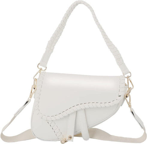 Ynport Black Saddle Bag Purse for Women Trendy Leather Crossbody Bag Small Shoulder Handbags Satchel...