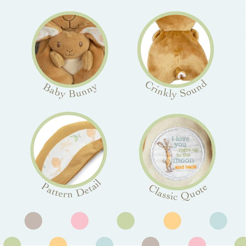 KIDS PREFERRED Guess How Much I Love You Cute Bunny Plush Lovey Crinkle Security Blanket for Infants, Babies, Toddlers and Kids...
