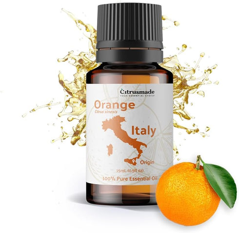 Orange Essential Oil - Direct from Citrusmade in Sicily- Pure Essential Oils for Diffusers and Aromatherapy - 100% Pure Therapeutic Grade (15ml)...