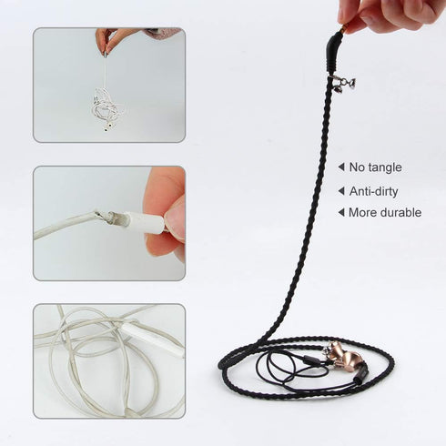 URIZONS Earbuds for kids Earphones Bracelet - Nylon Braided Wired Headphones with Microphone Remote for iPhone Live Streaming 3.5mm Jack Tangle fr...