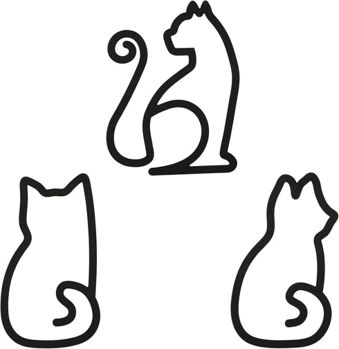 Ferraycle 3 Pieces Black Cat Metal Wall Art Wire Wall Sign Cat Sign Decor for Kitchen Restaurant Shop Decors Christmas Cats Lover Gifts(Cat Style)...