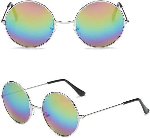 PENTA ANGEL 2Pcs Colored Round Retro Sunglasses...
