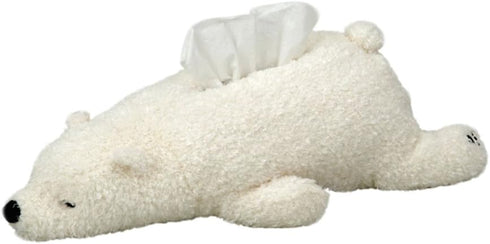 CHOOLD Super Soft Plush Polar Bear Tissue Box Cover Cute Paper Holder Napkin Box for Car Home Bathroom Kitchen Office(White Brown Pink)...