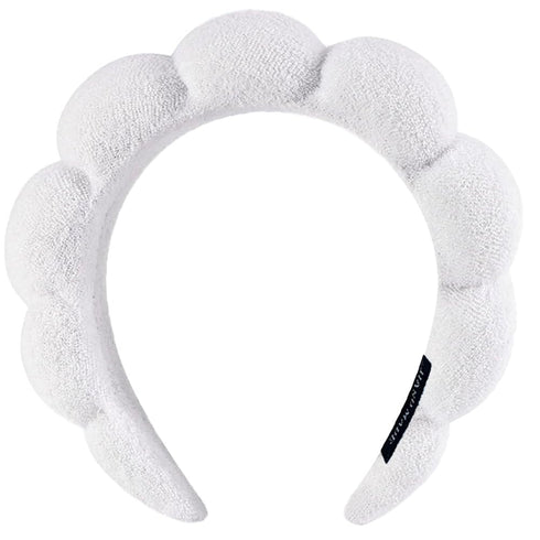 Spa Headbands for Washing Face or Makeup, Sponge Bubble Skincare Headbands, Puffy Terry Cloth Hairband for Women, Skin Care Makeup Headwear Hair A...
