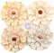 Prima Marketing Pretty Pale Paper Flowers 4/Pkg-Neutral Beauty...