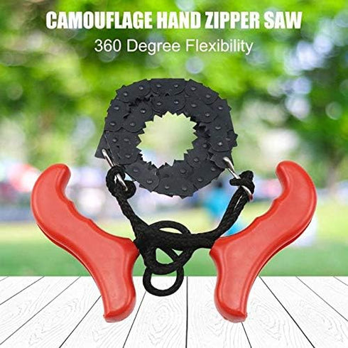 Chainsaw Folding Hand Saw Chain Folding Rope Chain Saw with Straps Camping for Wood Cutting Hiking Survival...