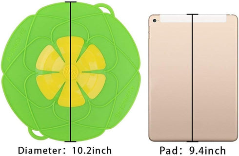 AUANDYU 2-in-1 Spill Stopper Lid Cover and Boil Over Safeguard, Silicone Pot Pan Lid Multi-Function Kitchen Tool (Green and Red)...