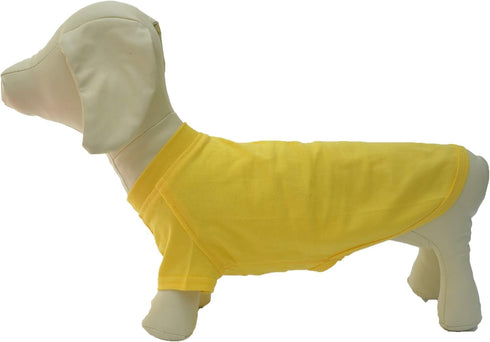Lovelonglong 2019 Pet Clothing Dog Costumes Dachshund Clothes Blank T-Shirt Tee Shirts for Dachshund Dogs,Corgi 100% Cotton Yellow D-S...