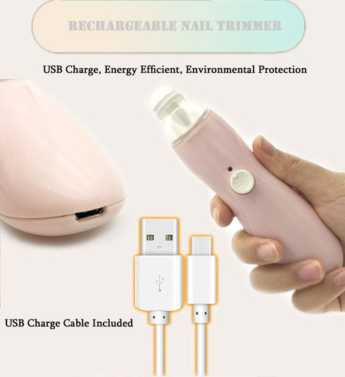 Rechargeable Baby Nail File, Fansidi Electric Baby Nail Trimmer for Newborn Infant or Toddler Toenail and Fingernail - Girls and Boys Accessory - ...