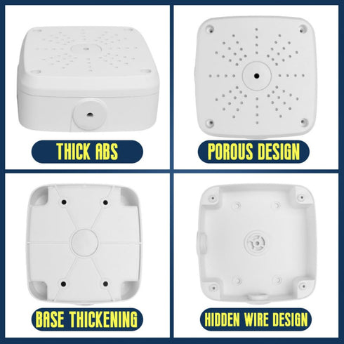 5" Security Camera Base Junction Box, Universal Electrical Box for CCTV Surveillance Cameras, Plastic Waterproof Junction Box Mount Bracket (5" Sq...