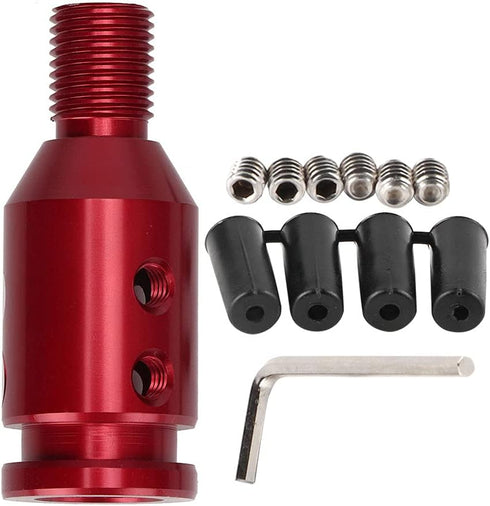 Universal Gear Shift Knob Adapter, Automotive Manual Transmission Non Threaded Shifter Kit Car Aluminum Alloy Racing Replacement Boot Retainer Sti...