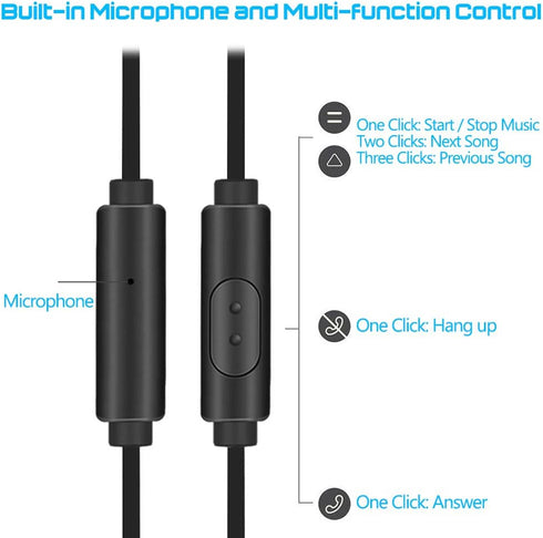 3 Packs Earphone with Remote & Microphone, in Ear Stereo Sound Noise Isolating Tangle Free for Smartphones, Laptops, Gaming, Fits 3.5mm Interface ...