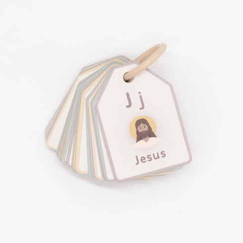Bible ABC Flash Cards Preschool Sunday School Toys Christian Homeschool Alphabet Ring Cards Toddler ABC Phonic Letters & Words...