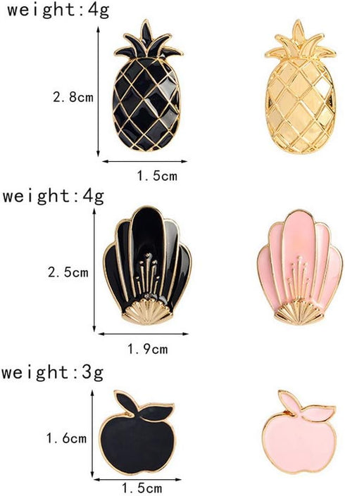 MJartoria Cute Enamel Brooch Pins-12PCS Car Flamingo Alpaca Pineapple Novelty Cartoon Cute Enamel Brooch Pins Set for Backpack Badges Clothing Bag...