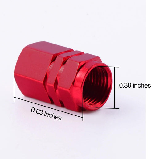EBOOT 8 Pieces Tire Stem Valve Caps Wheel Valve Covers Car Dustproof Tire Cap, Hexagon Shape (Red)...