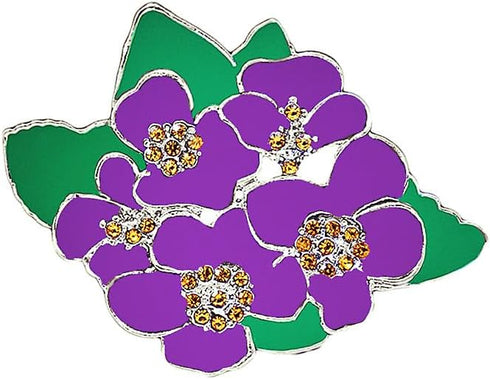African Black Lady Social Floral Violet Pin Purple Flower Brooch Women Jewelry Gifts...