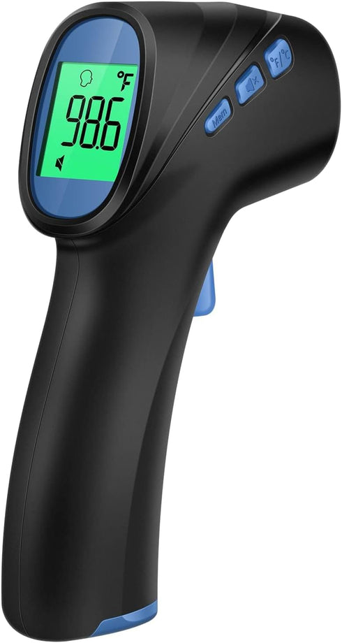 Touchless Thermometer for Adults, Digital Infrared Thermometer Gun with Fever Alarm, Forehead and Object 2 in 1 Mode, Fast Accurate Results (Black...