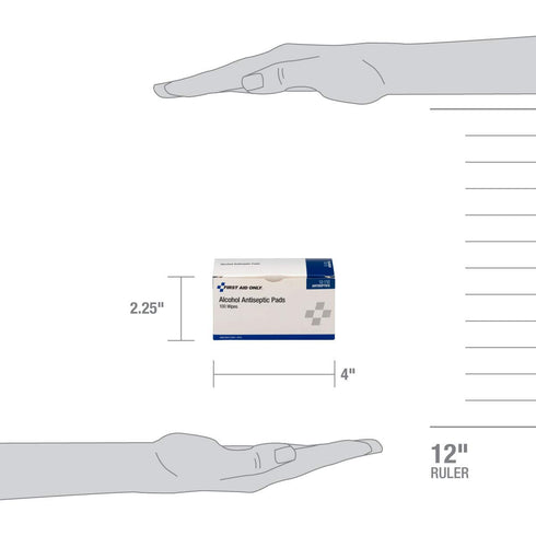 First Aid Only 12-110 Alcohol Wipes, Individually Wrapped, 100 Per Box......