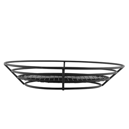 G.E.T. 4-38848 12.5" x 9.25" Oval Basket, 2.25" Clipper Mill, Iron Powder Coated, Black...