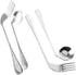 BESTonZON Adaptive Fork and Spoon Angled Utensils Curved Flatware Self Feeding Silverware Anti Shake Tableware for Elderly Patients Left and Handl...