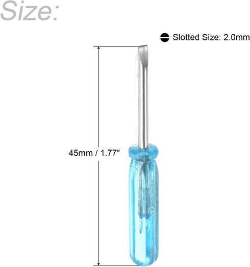 uxcell Mini Slotted Screwdriver, 2.0mm Flat Head 45mm Length for Small Appliances Repair, 2 Pcs...