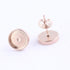 20pcs Stainless Steel Post Stud Earring Base Blanks 8mm Dia Blank Cabochon Setting Bezels for Jewelry Making Kit (Rose Gold)...