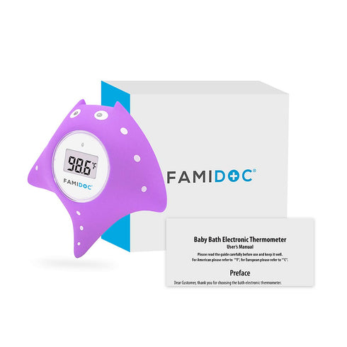 Famidoc Baby Bath Thermometer with Room Thermometer New Upgraded Sensor Technology for Baby Bath Tub Floating Toy Thermometer (Purple)...