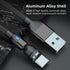 Magnetic Charging Cable, 540 ° Rotating Magnetic Phone Charging Cable with LED Light, 3-in-1 Nylon Woven Magnetic Phone Charger, Compatible with T...