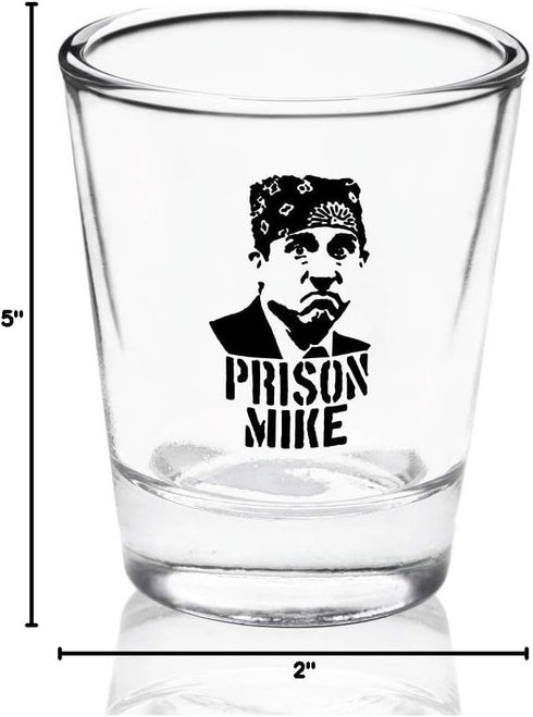 The Office Merchandise Shot Glass Gift Set - Prison Mike, Dunder Mifflin, & Bears Beets Battlestar Galactica - The Office Gifts for Men and Women...