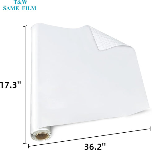 T&W SAME FILM Whiteboard Sticker for Wall-White Board Dry Erase-Whiteboard Stick On Wall, Dry Erase Paper with 1 Marker, Dry Erase Board for Schoo...