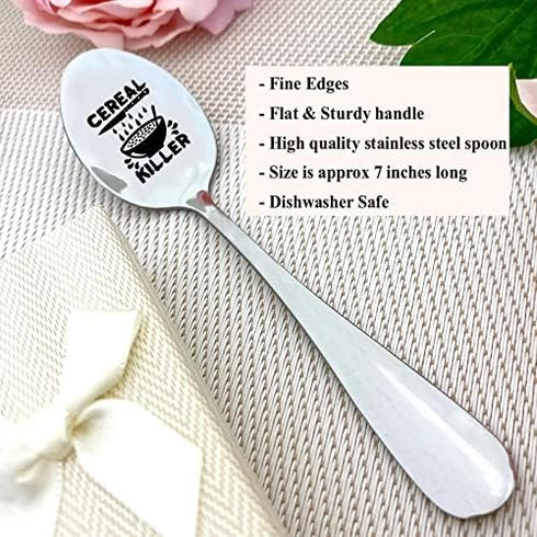 BIG EVENTS Cereal Killer Engraved Spoon Gift - Love gifts - Gift for her - Gift for him - christmas gift - funny gifts - cereal lover gift - food ...
