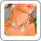 Aukmla Bridal Jewelry Set Gold Rhinestones Wedding Necklaces Earrings Sets Earring Sets Pearl Prom Costume Jewelry for Women and Brides...