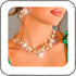 Aukmla Bridal Jewelry Set Gold Rhinestones Wedding Necklaces Earrings Sets Earring Sets Pearl Prom Costume Jewelry for Women and Brides...