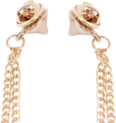 2pcs Double Chain Brooch Gold Silver Gothic Rivet Head Chain Shirt Backpack Scarf Pendant Chain Accessories...