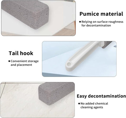 Pumice Stone for Toilet Cleaning, Pumice Cleaning Stone with Handle, Toilet Cleaner, Pumice Stone, Toilet Wand, Toilet Bowl Cleaner Brush, Toilet ...
